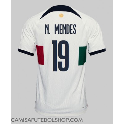 Camisa de time de futebol Portugal Nuno Mendes #19 Replicas 2º Equipamento Mundo 2022 Manga Curta